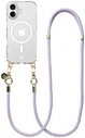 AVY Apple iPhone 16 Hoesje met Koord & MagSafe 130CM Tressé Purple