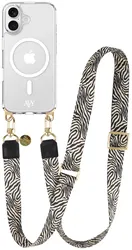 AVY Apple iPhone 16 Hoesje met Koord & MagSafe 130CM Serengeti Zebra afbeelding