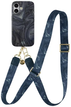 AVY Apple iPhone 16 MagSafe Hoesje met Koord 130CM Obscura Blue