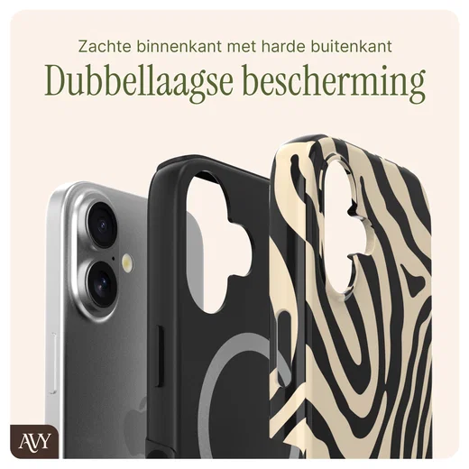 AVY Apple iPhone 16 MagSafe Hoesje met Koord 30CM Safari Hearts afbeelding 4