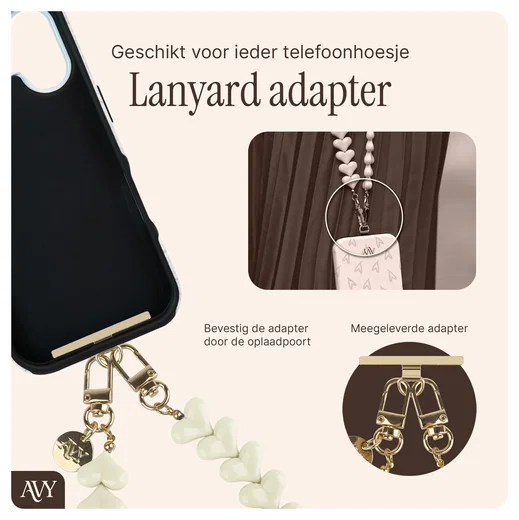 AVY Apple iPhone 16 MagSafe Hoesje met Koord 30CM Safari Hearts afbeelding 7