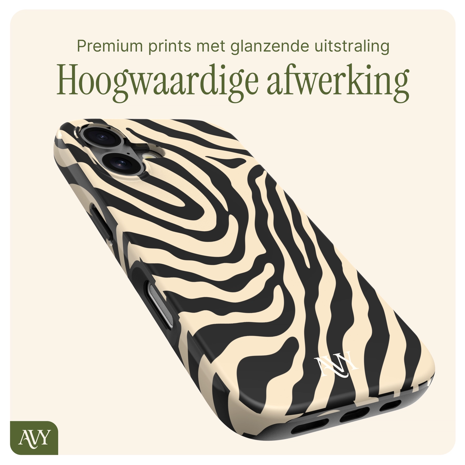 AVY Apple iPhone 16 MagSafe Hoesje met Koord 30CM Safari Hearts afbeelding 6