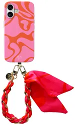 AVY Apple iPhone 16 MagSafe Hoesje met Koord 32CM Rosé Twist afbeelding