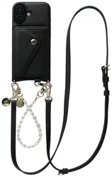 AVY Apple iPhone 16 - Styled Kit - Zwart - Leather and Pearls afbeelding