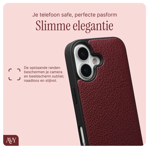 AVY Apple iPhone 16 - Styled Kit - Burgundy - Leather Set afbeelding 8