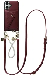 AVY Apple iPhone 16 - Styled Kit - Burgundy - Leather and Silver afbeelding