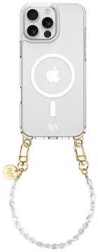 AVY Apple iPhone 16 Pro Hoesje met Koord & MagSafe 30CM Perla Chic