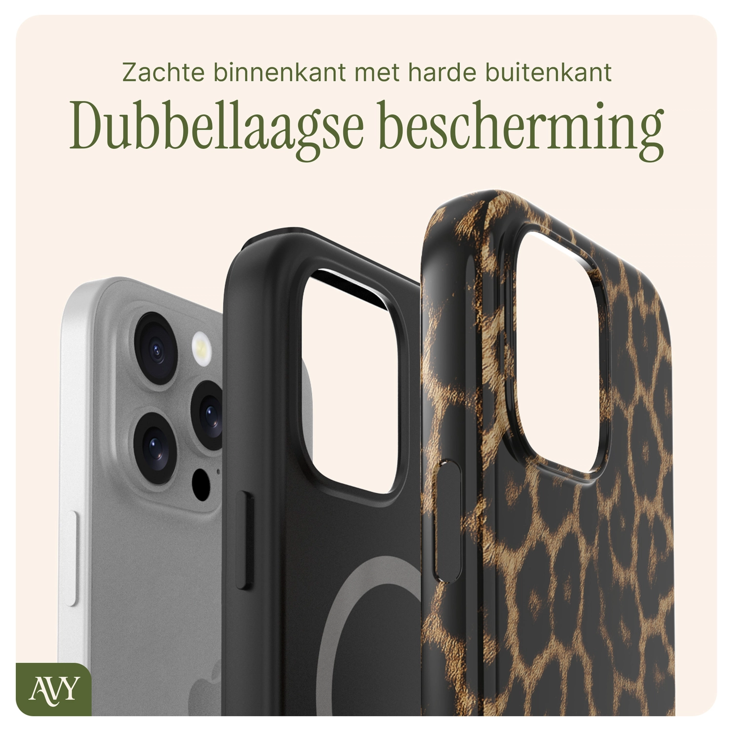 AVY Apple iPhone 16 Pro MagSafe Hoesje met Koord 30CM Panther Hearts afbeelding 9