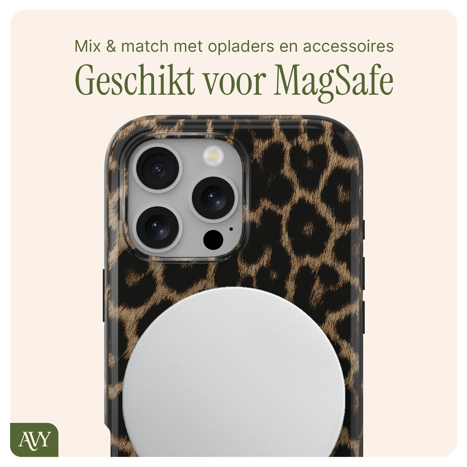 AVY Apple iPhone 16 Pro MagSafe Hoesje met Koord 30CM Panther Hearts afbeelding 10