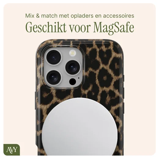 AVY Apple iPhone 16 Pro MagSafe Hoesje met Koord 30CM Panther Hearts afbeelding 10