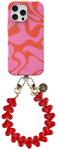 AVY Apple iPhone 16 Pro MagSafe Hoesje met Koord 30CM Rose Hearts afbeelding 1