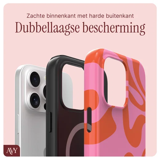 AVY Apple iPhone 16 Pro MagSafe Hoesje met Koord 30CM Rose Hearts afbeelding 10