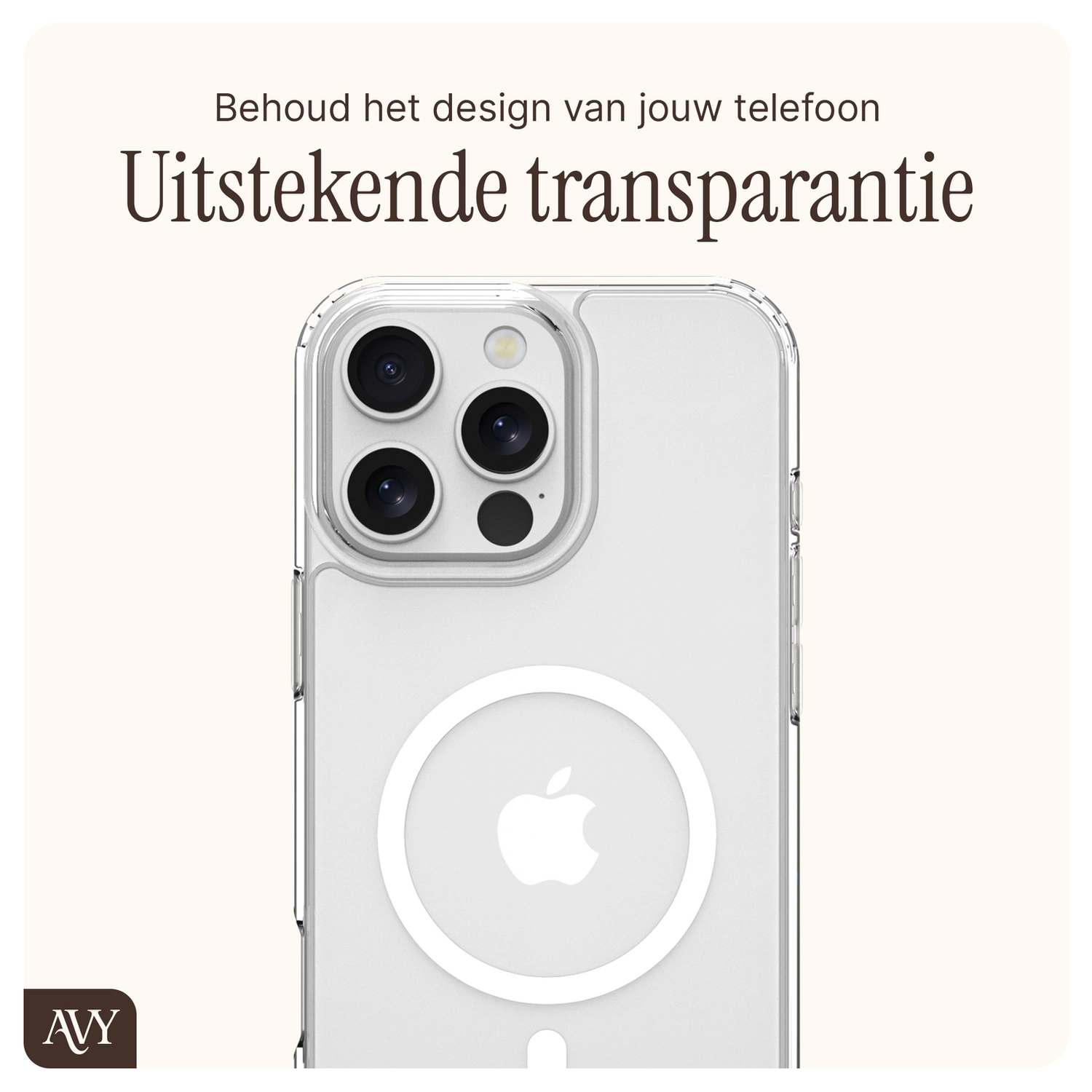 AVY Apple iPhone 16 Pro Max Hoesje met Koord & MagSafe 130CM Tressé Beige afbeelding 8