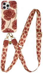 AVY Apple iPhone 16 Pro Max MagSafe Hoesje met Koord 130CM Botanique Roses afbeelding