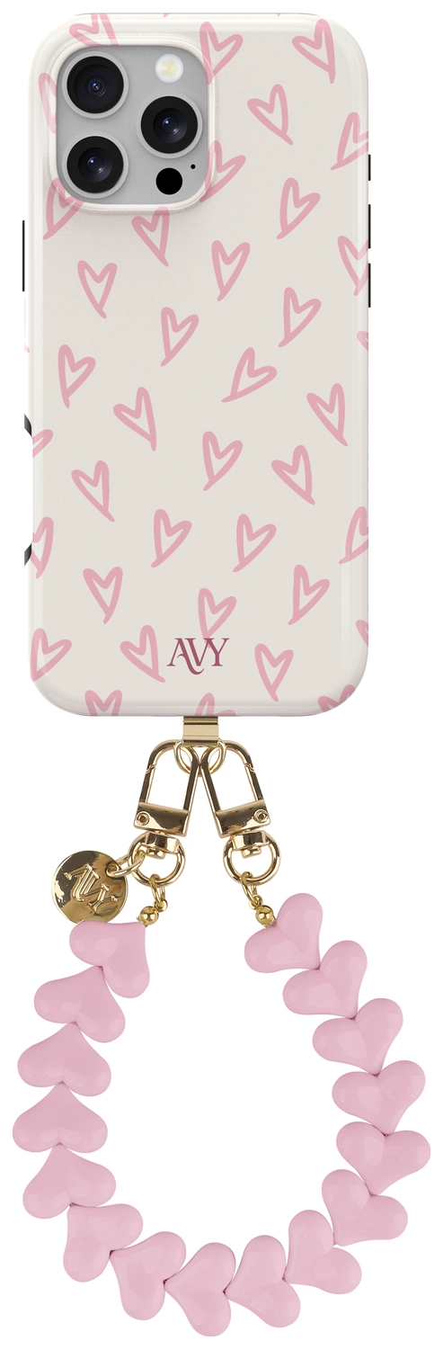 AVY Apple iPhone 16 Pro Max MagSafe Hoesje met Koord 30CM Cupid Hearts afbeelding 1