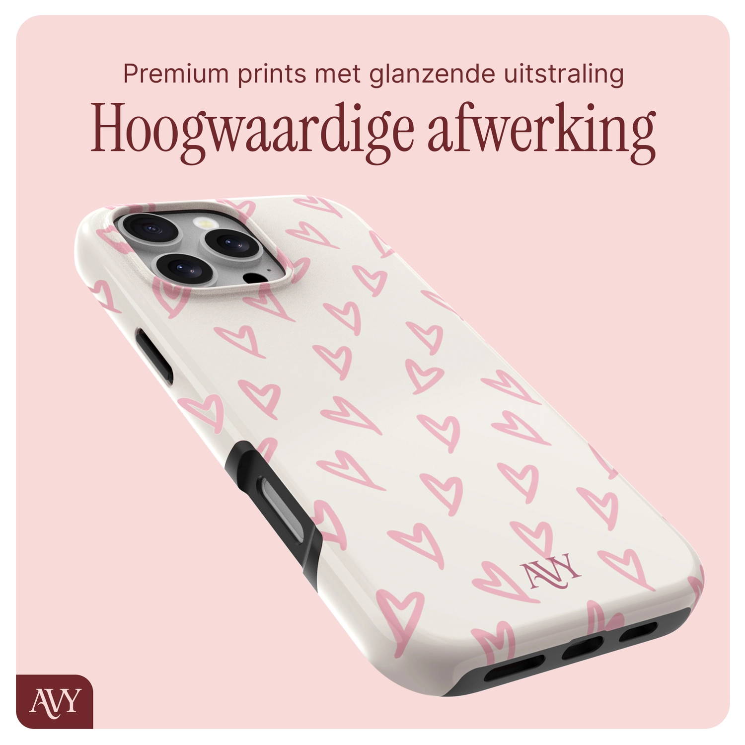 AVY Apple iPhone 16 Pro Max MagSafe Hoesje met Koord 30CM Cupid Hearts afbeelding 7