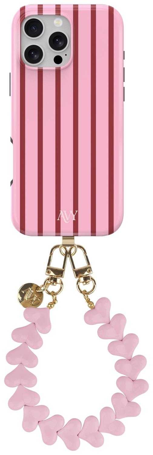 AVY Apple iPhone 16 Pro Max MagSafe Hoesje met Koord 30CM Linea Hearts afbeelding 1