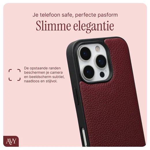 AVY Apple iPhone 16 Pro Max - Styled Kit - Burgundy - Leather and Pearls afbeelding 8