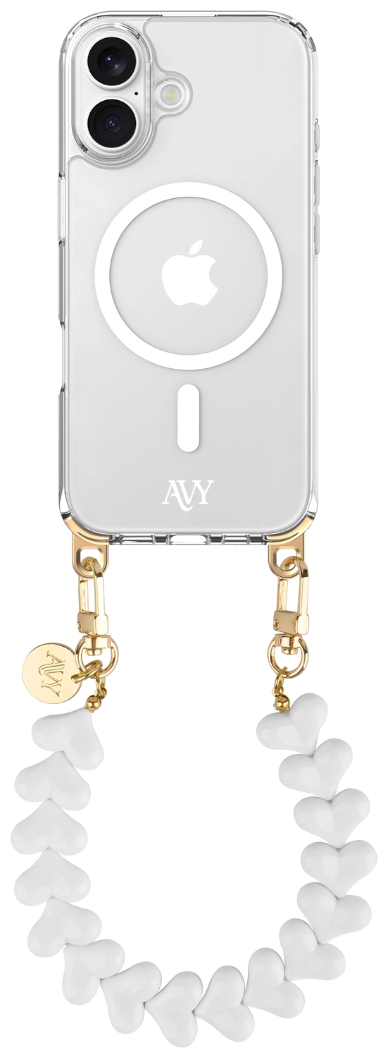 AVY Apple iPhone 17 Hoesje met Koord & MagSafe 30CM Cupid White afbeelding 1