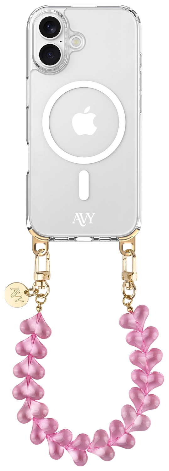 AVY Apple iPhone 17 Hoesje met Koord & MagSafe 30CM Cupid Clear Pink afbeelding 1
