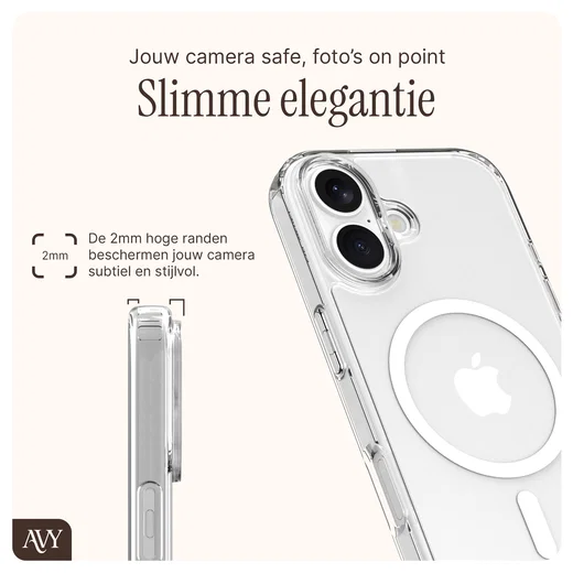 AVY Apple iPhone 17 Hoesje met Koord & MagSafe 130CM Tressé Beige afbeelding 7