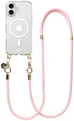 AVY Apple iPhone 17 Hoesje met Koord & MagSafe 130CM Tressé Pink afbeelding