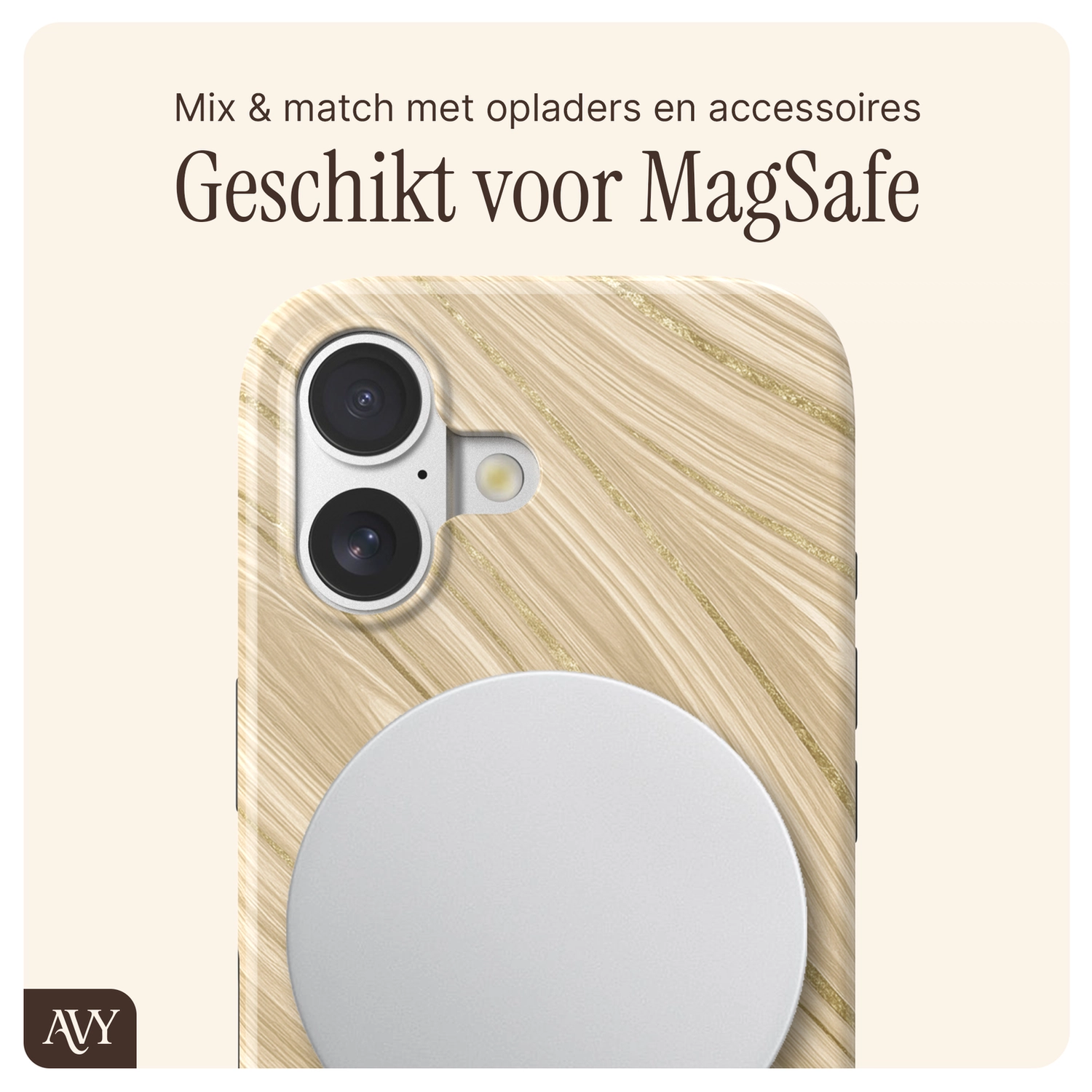 AVY Apple iPhone 17 MagSafe Hoesje met Koord (32CM) Aurum Gold afbeelding 9