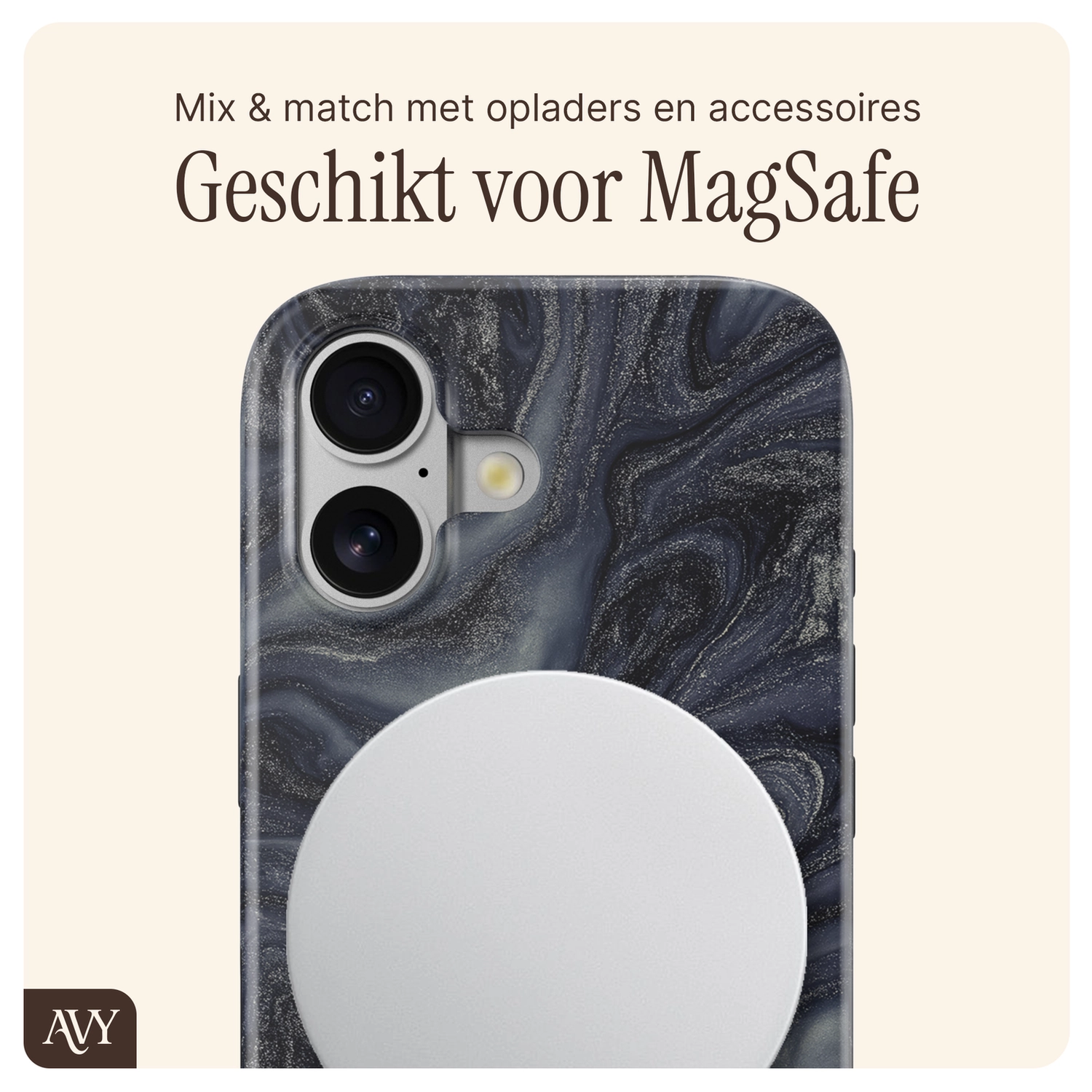 AVY Apple iPhone 17 MagSafe Hoesje met Koord 30CM Marmer Hearts afbeelding 9