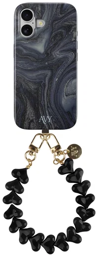 AVY Apple iPhone 17 MagSafe Hoesje met Koord 30CM Marmer Hearts afbeelding 1