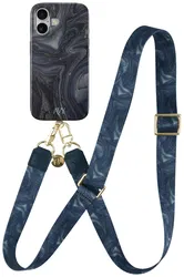 AVY Apple iPhone 17 MagSafe Hoesje met Koord 130CM Obscura Blue afbeelding