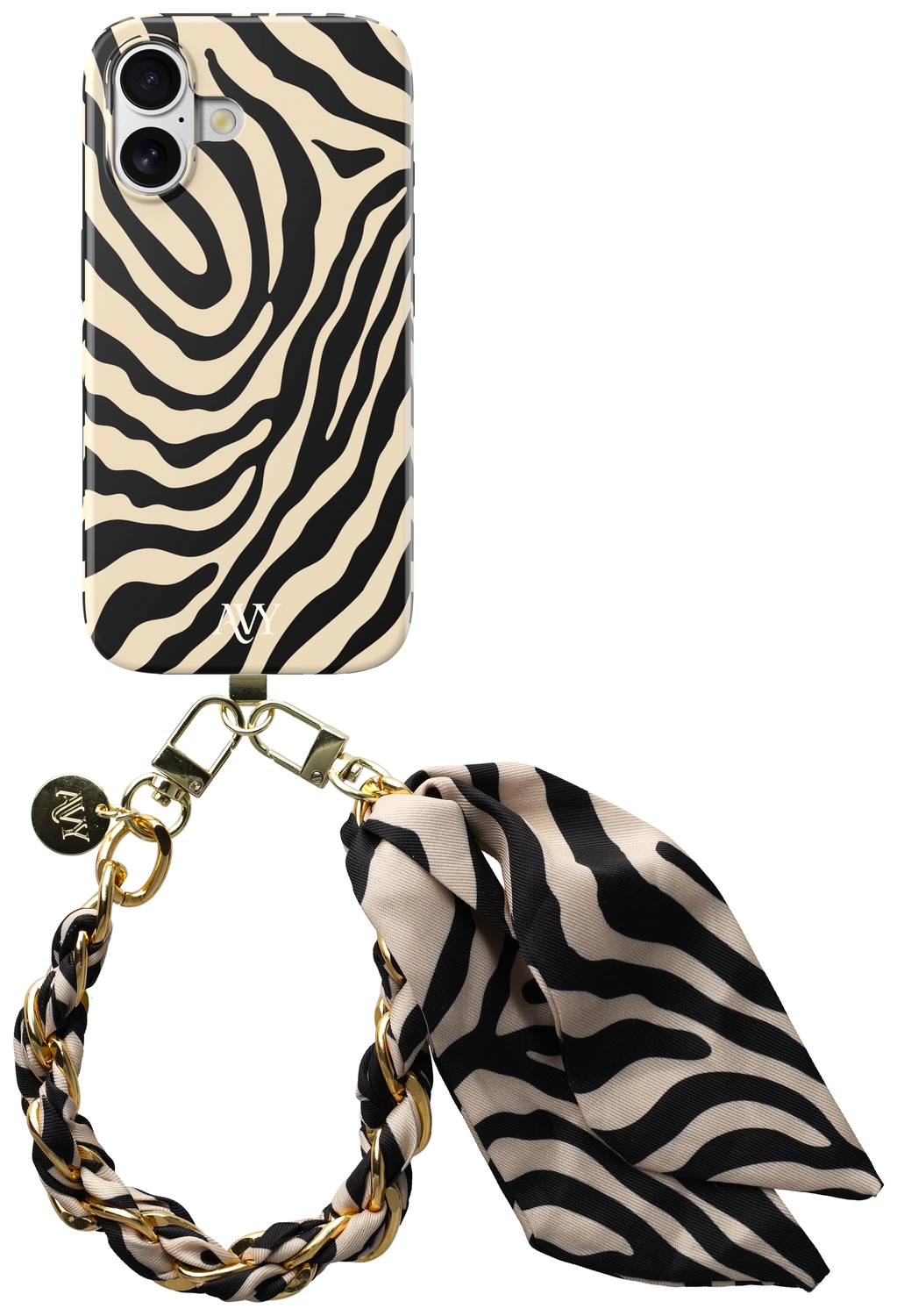 AVY Apple iPhone 17 MagSafe Hoesje met Koord (32CM) Serengeti Zebra afbeelding 1
