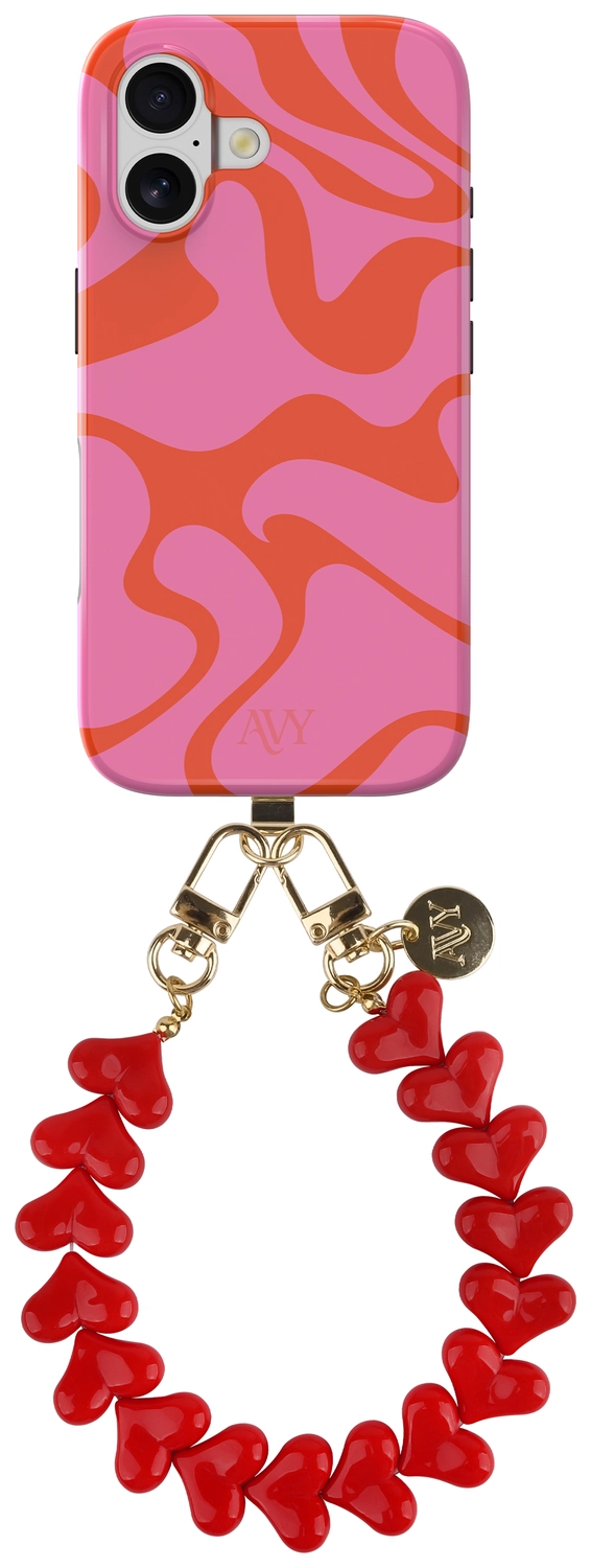 AVY Apple iPhone 17 MagSafe Hoesje met Koord 30CM Rose Hearts afbeelding 1