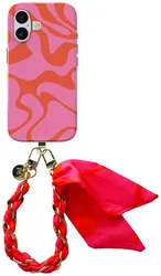 AVY Apple iPhone 17 MagSafe Hoesje met Koord 32CM Rosé Twist afbeelding