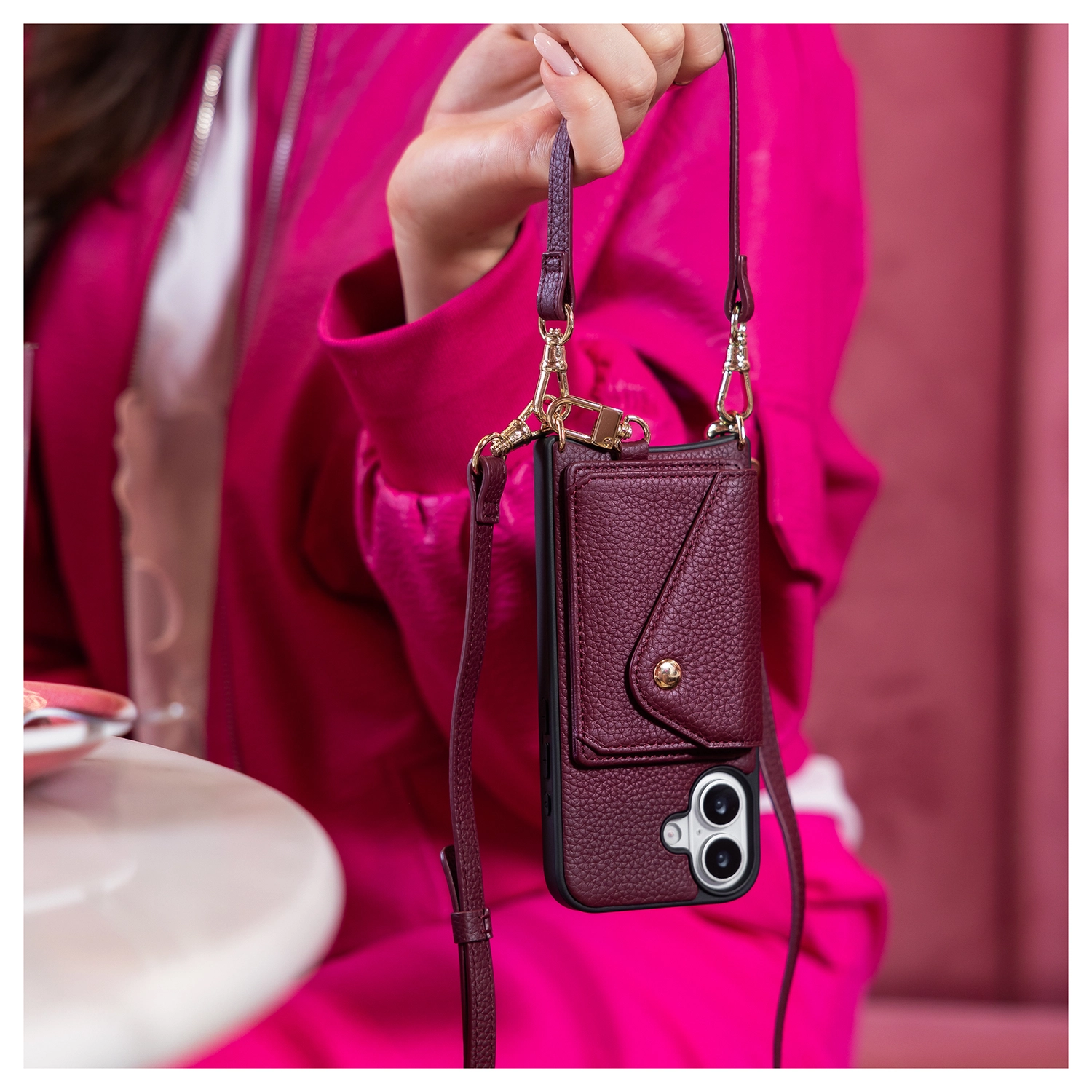 AVY Apple iPhone 17 - Styled Kit - Burgundy - Long Leather afbeelding 5