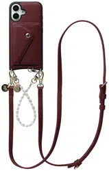 AVY Apple iPhone 17 - Styled Kit - Burgundy - Leather and Pearls afbeelding