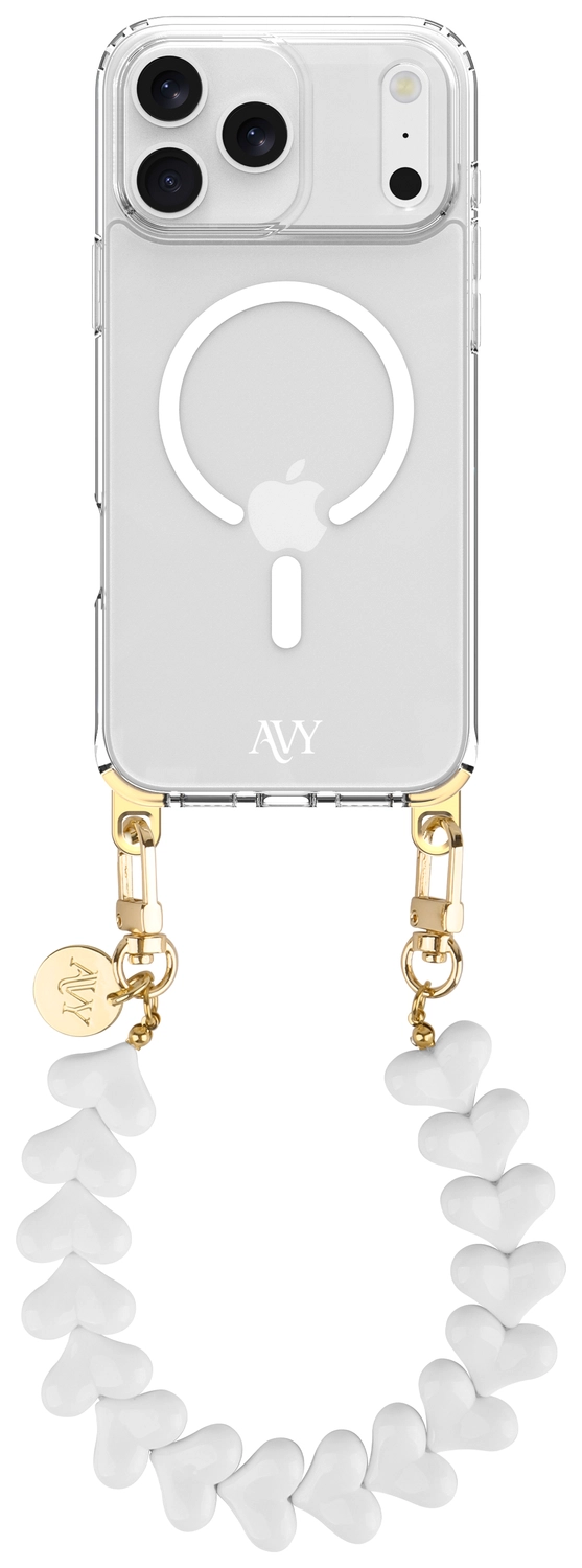 AVY Apple iPhone 17 Pro Hoesje met Koord & MagSafe 30CM Cupid White afbeelding 1