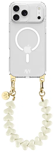 AVY Apple iPhone 17 Pro Hoesje met Koord & MagSafe 30CM Cupid Beige afbeelding 1