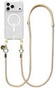 AVY Apple iPhone 17 Pro Hoesje met Koord & MagSafe 130CM Tressé Beige
