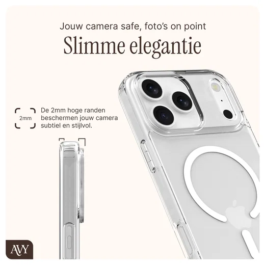 AVY Apple iPhone 17 Pro Hoesje met Koord & MagSafe 130CM Tressé Beige afbeelding 7