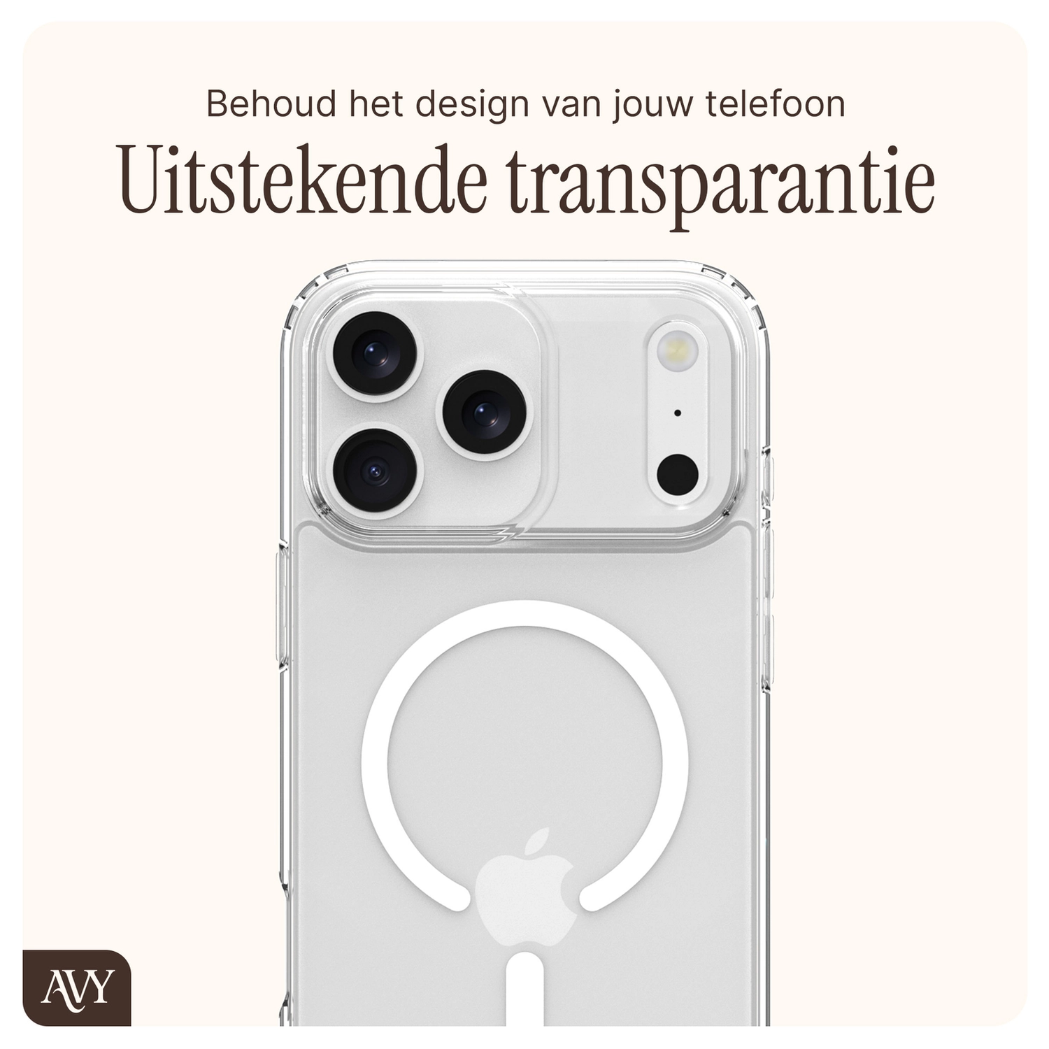 AVY Apple iPhone 17 Pro Hoesje met Koord & MagSafe 130CM Tressé Beige afbeelding 8