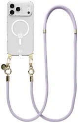 AVY Apple iPhone 17 Pro Hoesje met Koord & MagSafe 130CM Tressé Purple afbeelding
