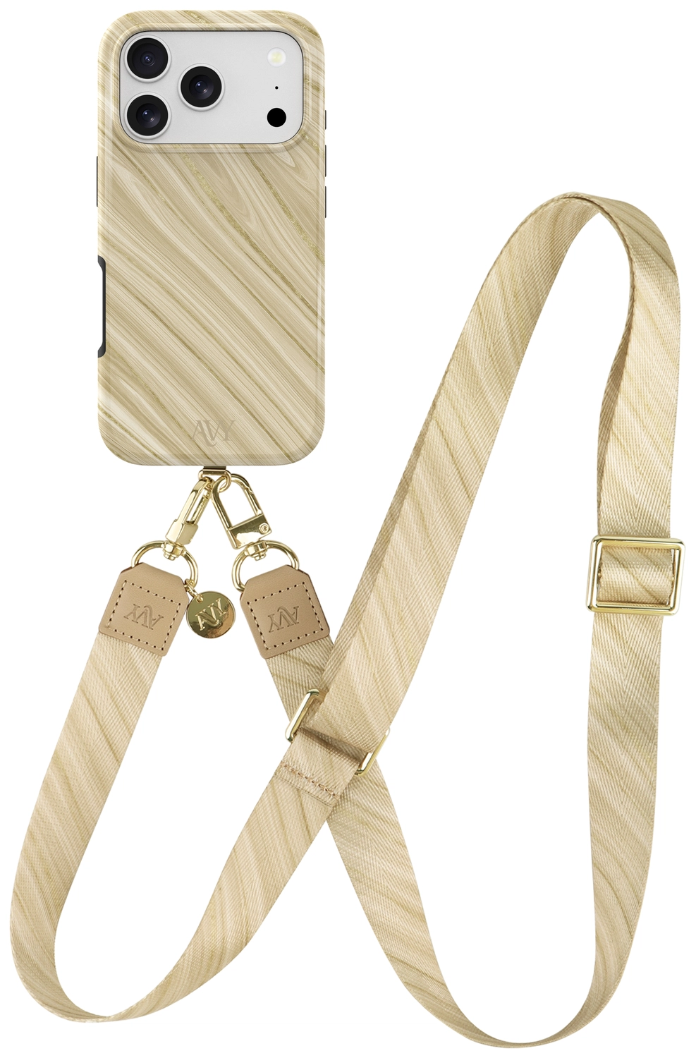 AVY Apple iPhone 17 Pro MagSafe Hoesje met Koord 130CM Aurum Gold afbeelding 1