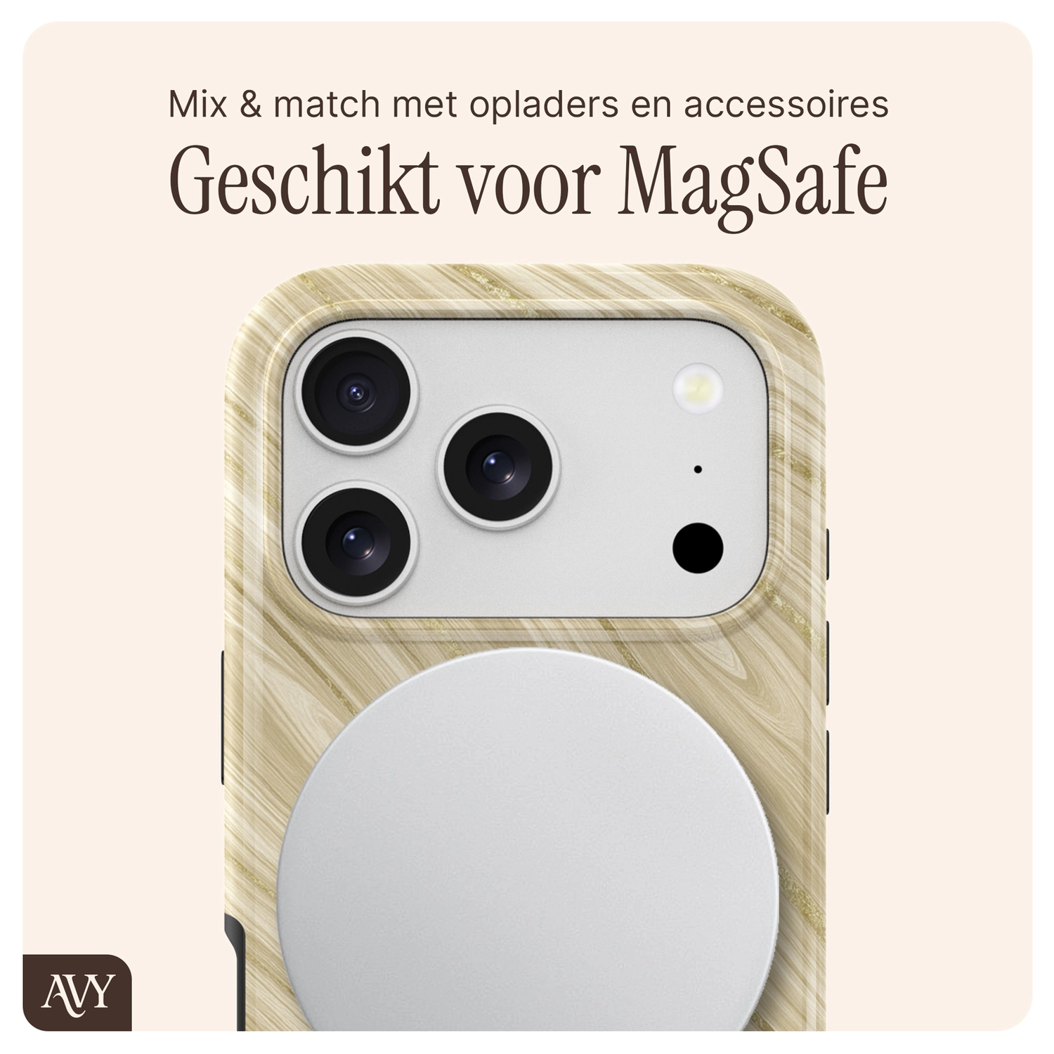 AVY Apple iPhone 17 Pro MagSafe Hoesje met Koord 130CM Aurum Gold afbeelding 8