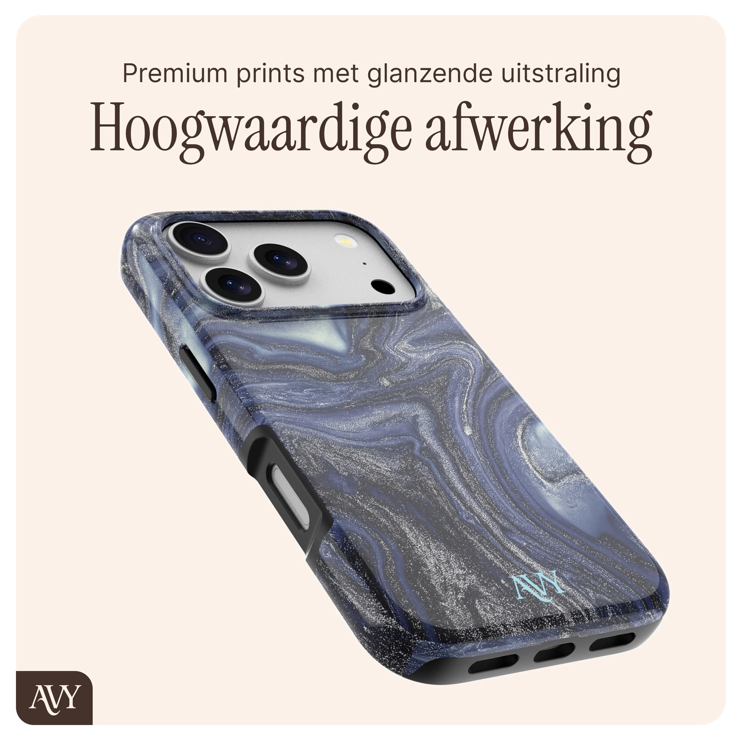 AVY Apple iPhone 17 Pro MagSafe Hoesje met Koord 30CM Marmer Hearts afbeelding 13