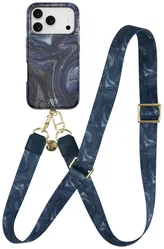 AVY Apple iPhone 17 Pro MagSafe Hoesje met Koord 130CM Obscura Blue afbeelding