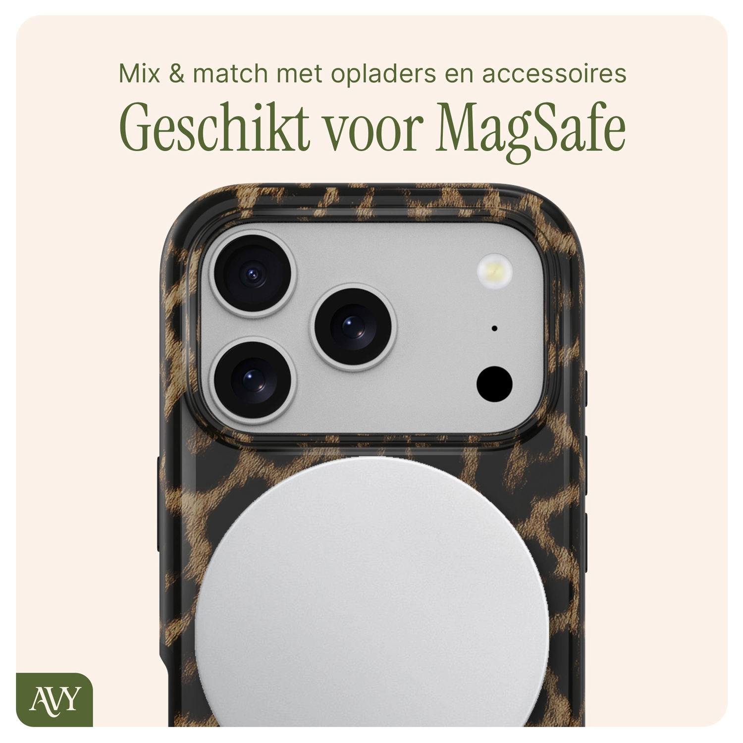 AVY Apple iPhone 17 Pro MagSafe Hoesje met Koord 30CM Panther Hearts afbeelding 8