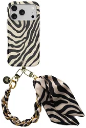 AVY Apple iPhone 17 Pro MagSafe Hoesje met Koord (32CM) Serengeti Zebra afbeelding