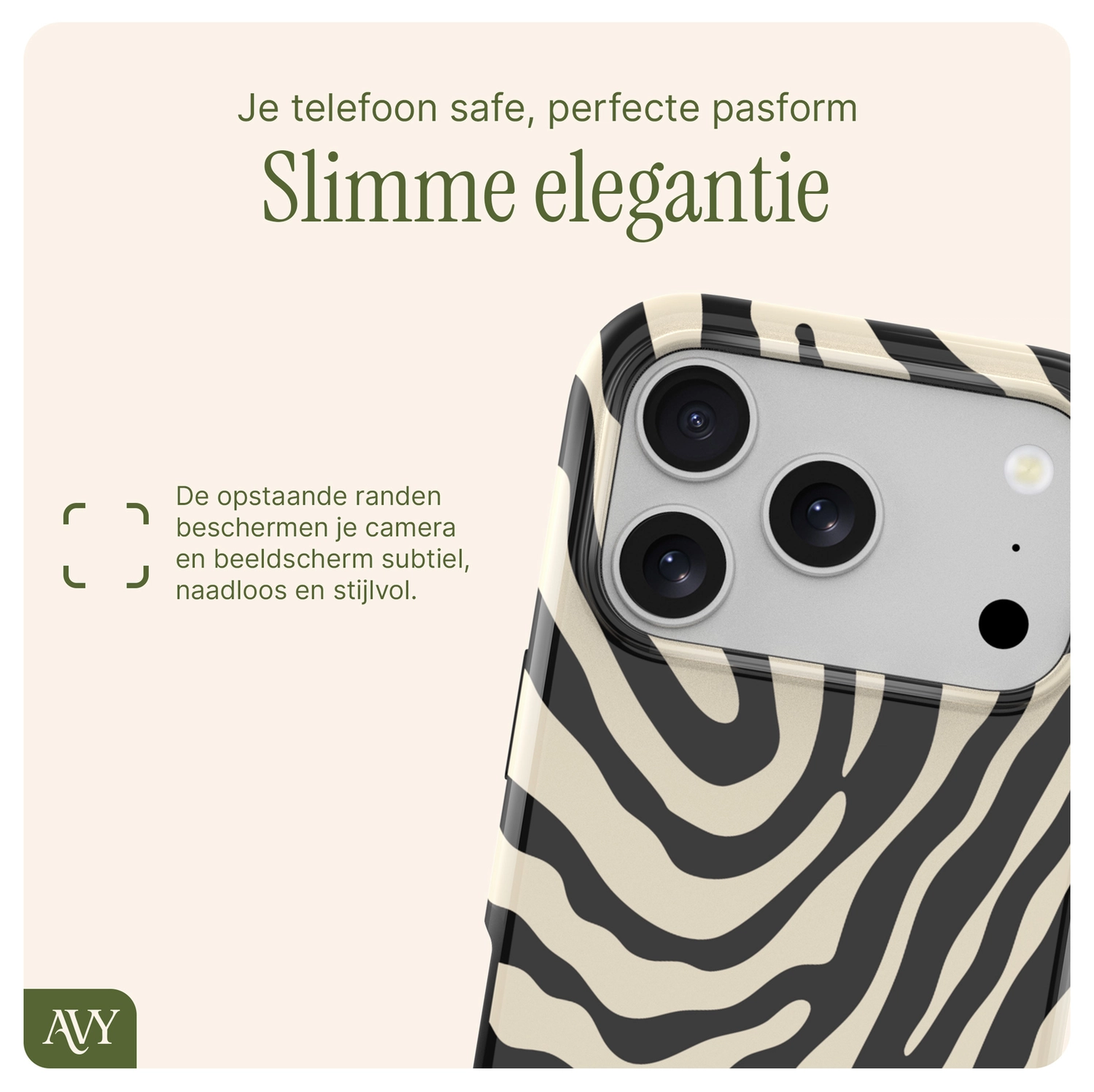 AVY Apple iPhone 17 Pro MagSafe Hoesje met Koord (32CM) Serengeti Zebra afbeelding 8