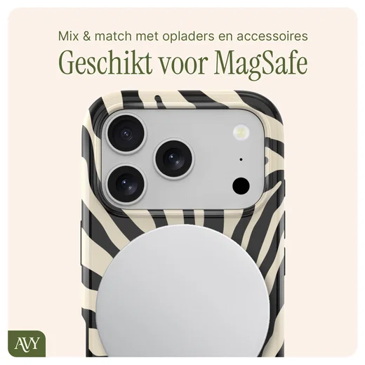 AVY Apple iPhone 17 Pro MagSafe Hoesje met Koord (32CM) Serengeti Zebra afbeelding 10