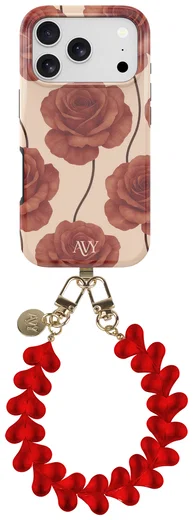 AVY Apple iPhone 17 Pro MagSafe Hoesje met Koord 30CM Hearts & Roses afbeelding 1